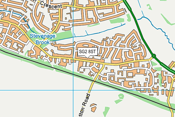SG2 8ST map - OS VectorMap District (Ordnance Survey)