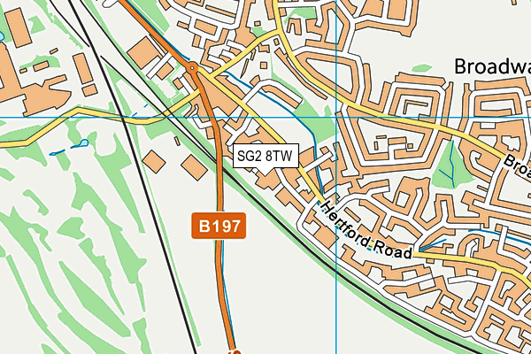 SG2 8TW map - OS VectorMap District (Ordnance Survey)