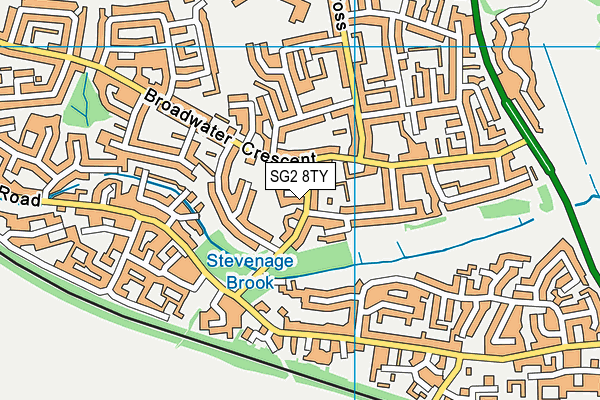 SG2 8TY map - OS VectorMap District (Ordnance Survey)