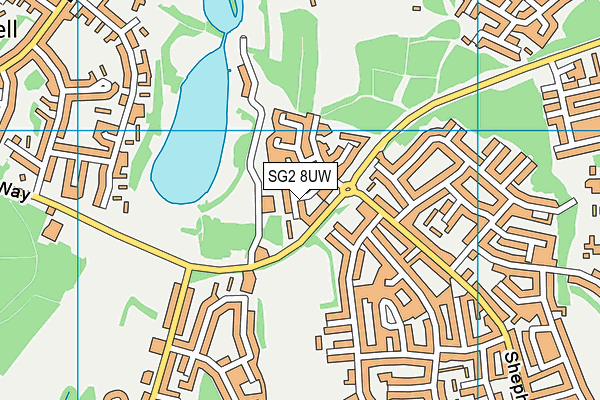SG2 8UW map - OS VectorMap District (Ordnance Survey)