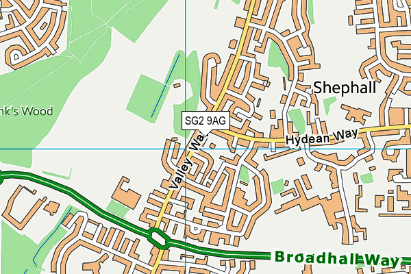 SG2 9AG map - OS VectorMap District (Ordnance Survey)