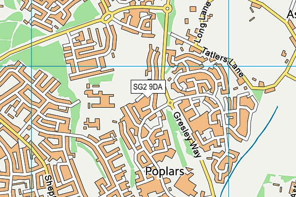 SG2 9DA map - OS VectorMap District (Ordnance Survey)