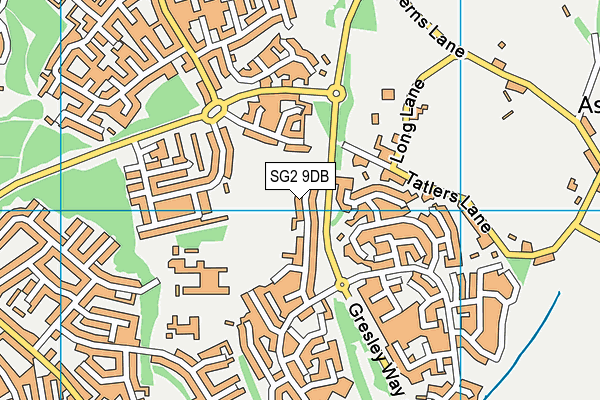 SG2 9DB map - OS VectorMap District (Ordnance Survey)
