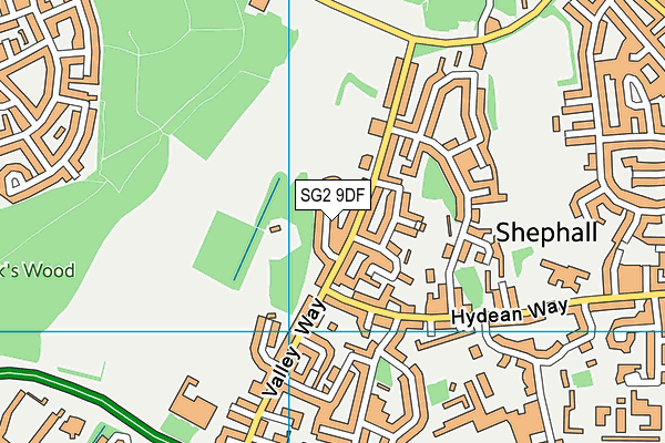 SG2 9DF map - OS VectorMap District (Ordnance Survey)