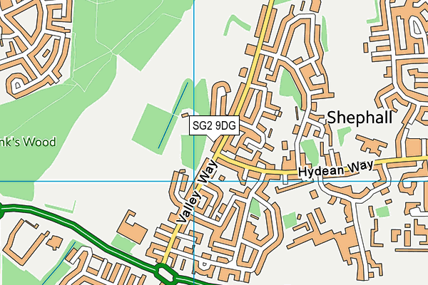 SG2 9DG map - OS VectorMap District (Ordnance Survey)