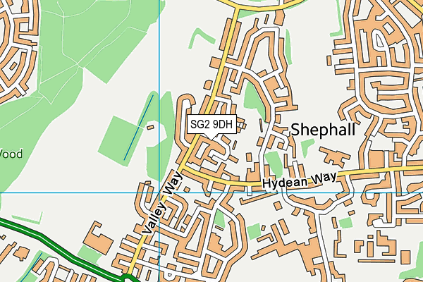 SG2 9DH map - OS VectorMap District (Ordnance Survey)