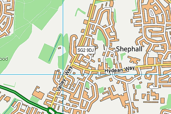 SG2 9DJ map - OS VectorMap District (Ordnance Survey)