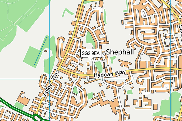 Peartree Way Nursery School map (SG2 9EA) - OS VectorMap District (Ordnance Survey)