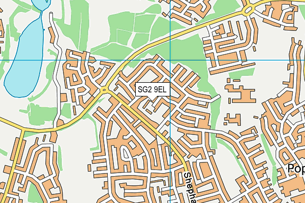 SG2 9EL map - OS VectorMap District (Ordnance Survey)