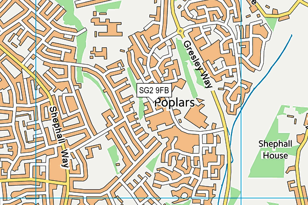 SG2 9FB map - OS VectorMap District (Ordnance Survey)
