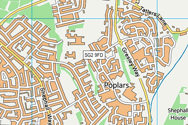SG2 9FD map - OS VectorMap District (Ordnance Survey)