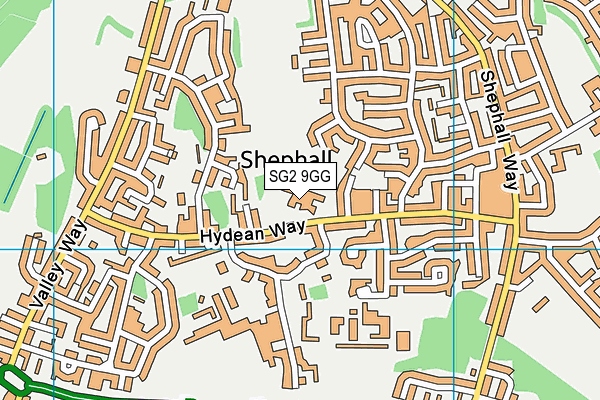 SG2 9GG map - OS VectorMap District (Ordnance Survey)