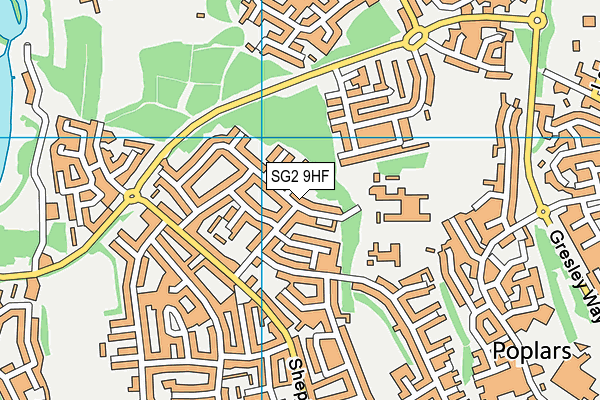 SG2 9HF map - OS VectorMap District (Ordnance Survey)