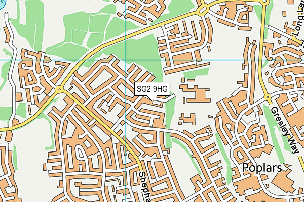 SG2 9HG map - OS VectorMap District (Ordnance Survey)