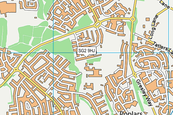 SG2 9HJ map - OS VectorMap District (Ordnance Survey)