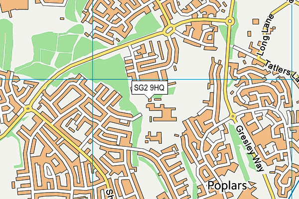 SG2 9HQ map - OS VectorMap District (Ordnance Survey)