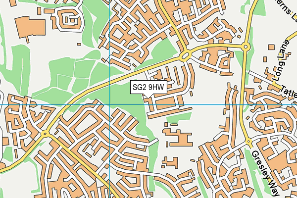 SG2 9HW map - OS VectorMap District (Ordnance Survey)