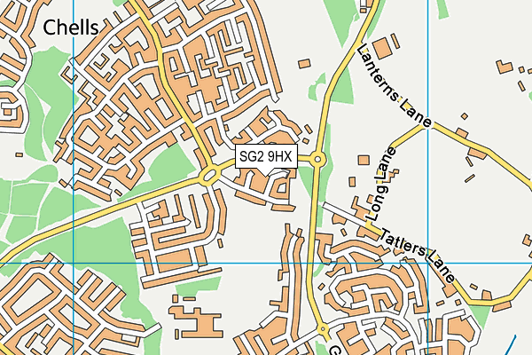 SG2 9HX map - OS VectorMap District (Ordnance Survey)
