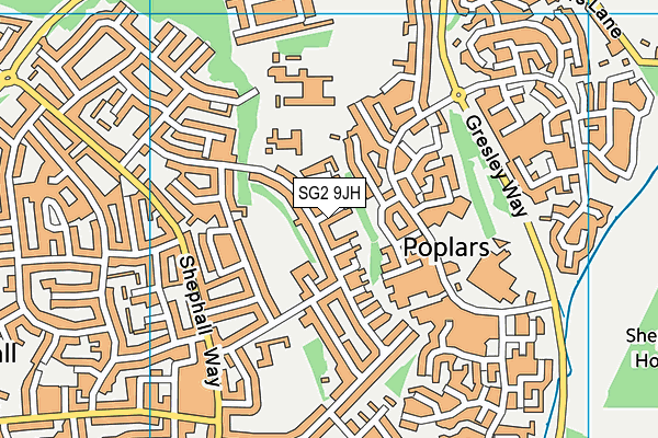 SG2 9JH map - OS VectorMap District (Ordnance Survey)