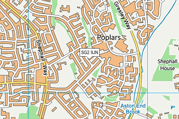 SG2 9JN map - OS VectorMap District (Ordnance Survey)