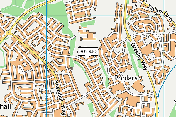 Ashtree Primary School map (SG2 9JQ) - OS VectorMap District (Ordnance Survey)