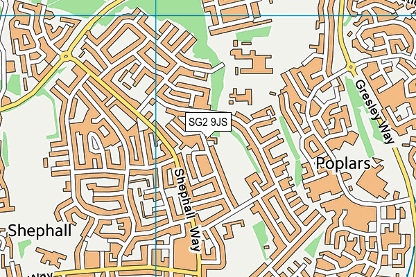 SG2 9JS map - OS VectorMap District (Ordnance Survey)