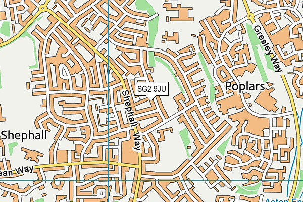 SG2 9JU map - OS VectorMap District (Ordnance Survey)
