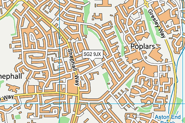 SG2 9JX map - OS VectorMap District (Ordnance Survey)