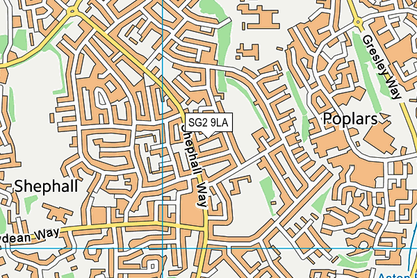 SG2 9LA map - OS VectorMap District (Ordnance Survey)