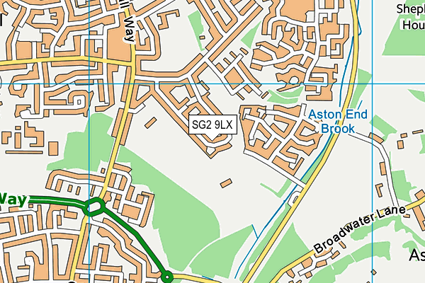 SG2 9LX map - OS VectorMap District (Ordnance Survey)