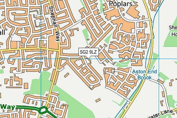 SG2 9LZ map - OS VectorMap District (Ordnance Survey)