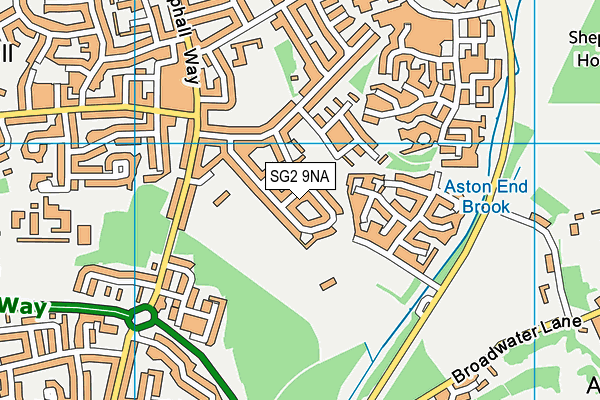 SG2 9NA map - OS VectorMap District (Ordnance Survey)