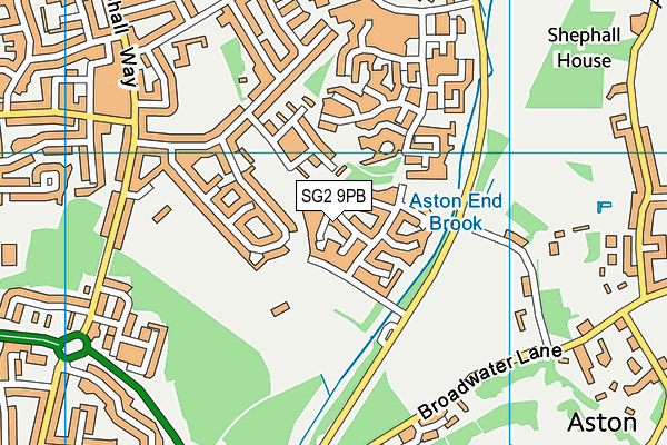 SG2 9PB map - OS VectorMap District (Ordnance Survey)