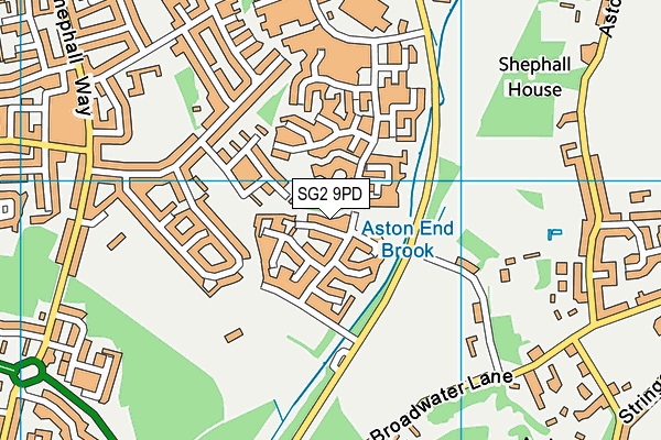 SG2 9PD map - OS VectorMap District (Ordnance Survey)