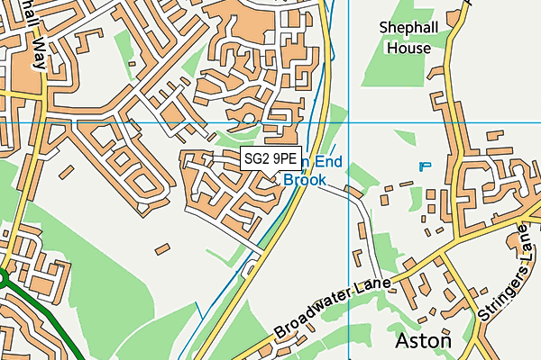 SG2 9PE map - OS VectorMap District (Ordnance Survey)