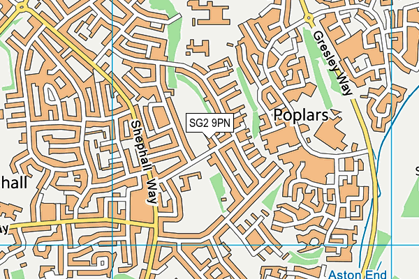 SG2 9PN map - OS VectorMap District (Ordnance Survey)