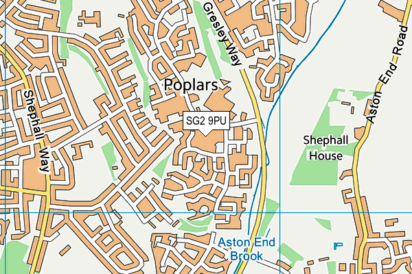 SG2 9PU map - OS VectorMap District (Ordnance Survey)