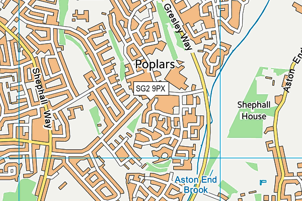 SG2 9PX map - OS VectorMap District (Ordnance Survey)