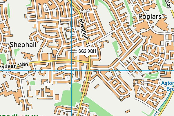 SG2 9QH map - OS VectorMap District (Ordnance Survey)