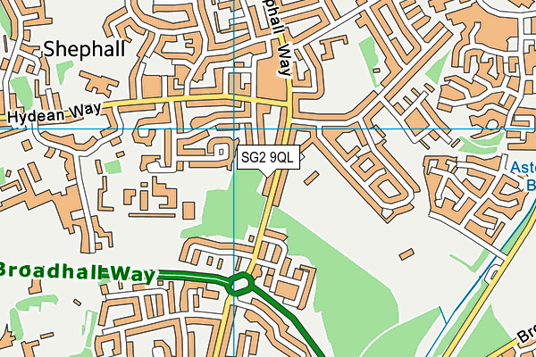 SG2 9QL map - OS VectorMap District (Ordnance Survey)