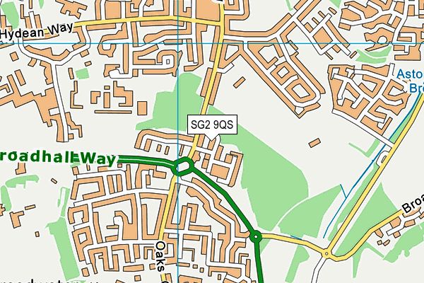SG2 9QS map - OS VectorMap District (Ordnance Survey)