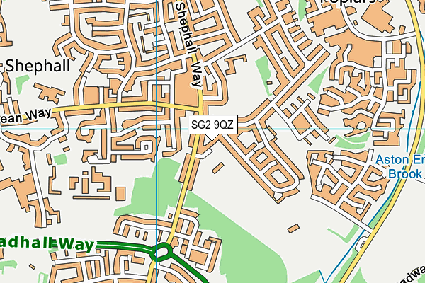 Ridlins Wood Athletics Track map (SG2 9QZ) - OS VectorMap District (Ordnance Survey)