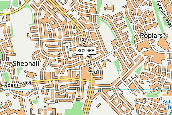 SG2 9RB map - OS VectorMap District (Ordnance Survey)