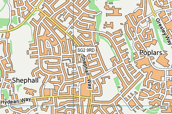 SG2 9RD map - OS VectorMap District (Ordnance Survey)