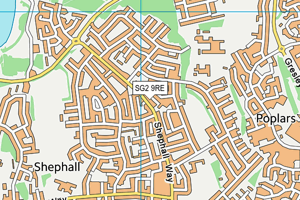 SG2 9RE map - OS VectorMap District (Ordnance Survey)