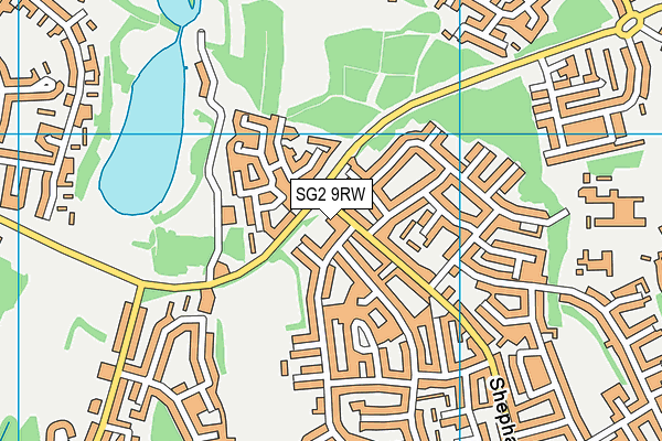 SG2 9RW map - OS VectorMap District (Ordnance Survey)