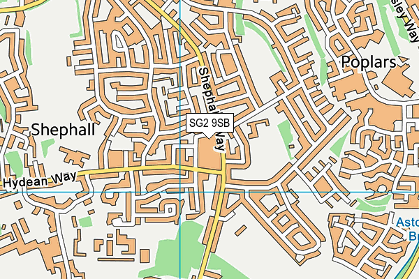 SG2 9SB map - OS VectorMap District (Ordnance Survey)