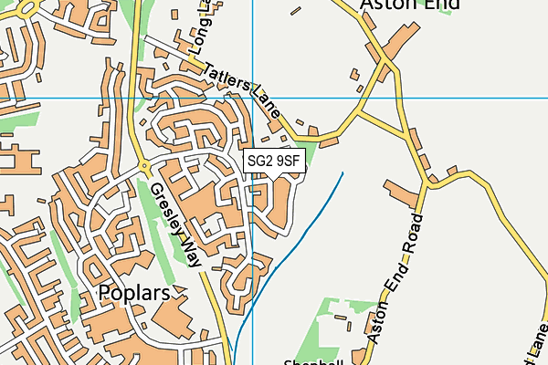 SG2 9SF map - OS VectorMap District (Ordnance Survey)