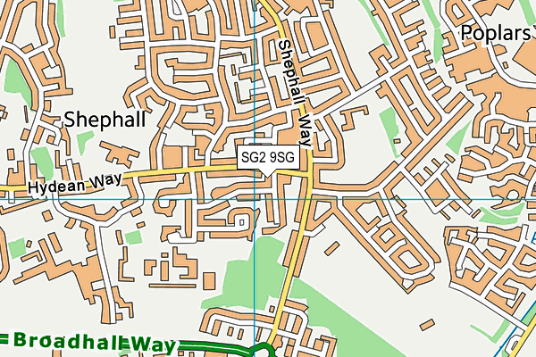 SG2 9SG map - OS VectorMap District (Ordnance Survey)