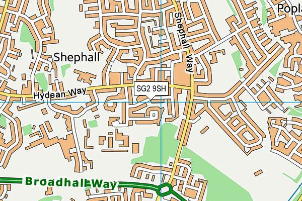 SG2 9SH map - OS VectorMap District (Ordnance Survey)